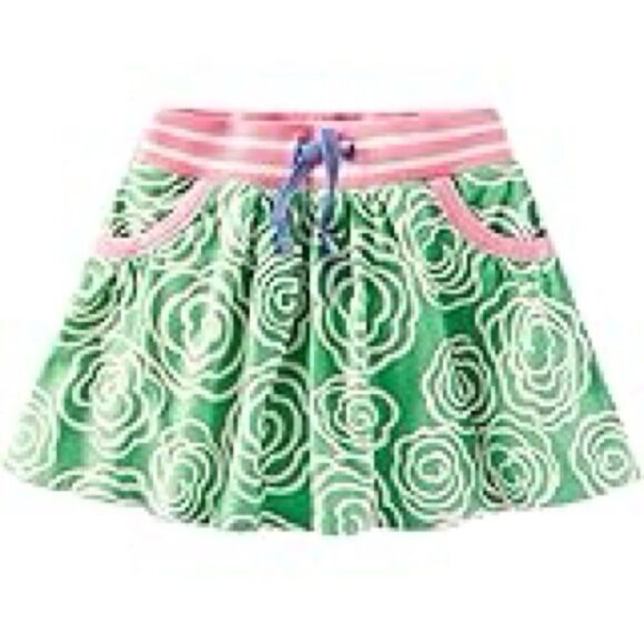 Mini Boden Other - Mini Boden Girls Green & Pink Floral Print Skort Size 9-10Y